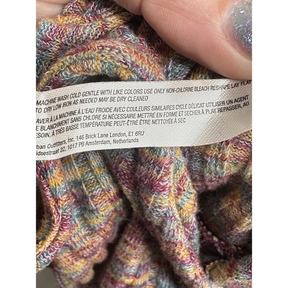 Anthropologie Daily Practice Open Back Flouncy Pullover Top Ribbed Space Dyed XS - Picture 10 of 11